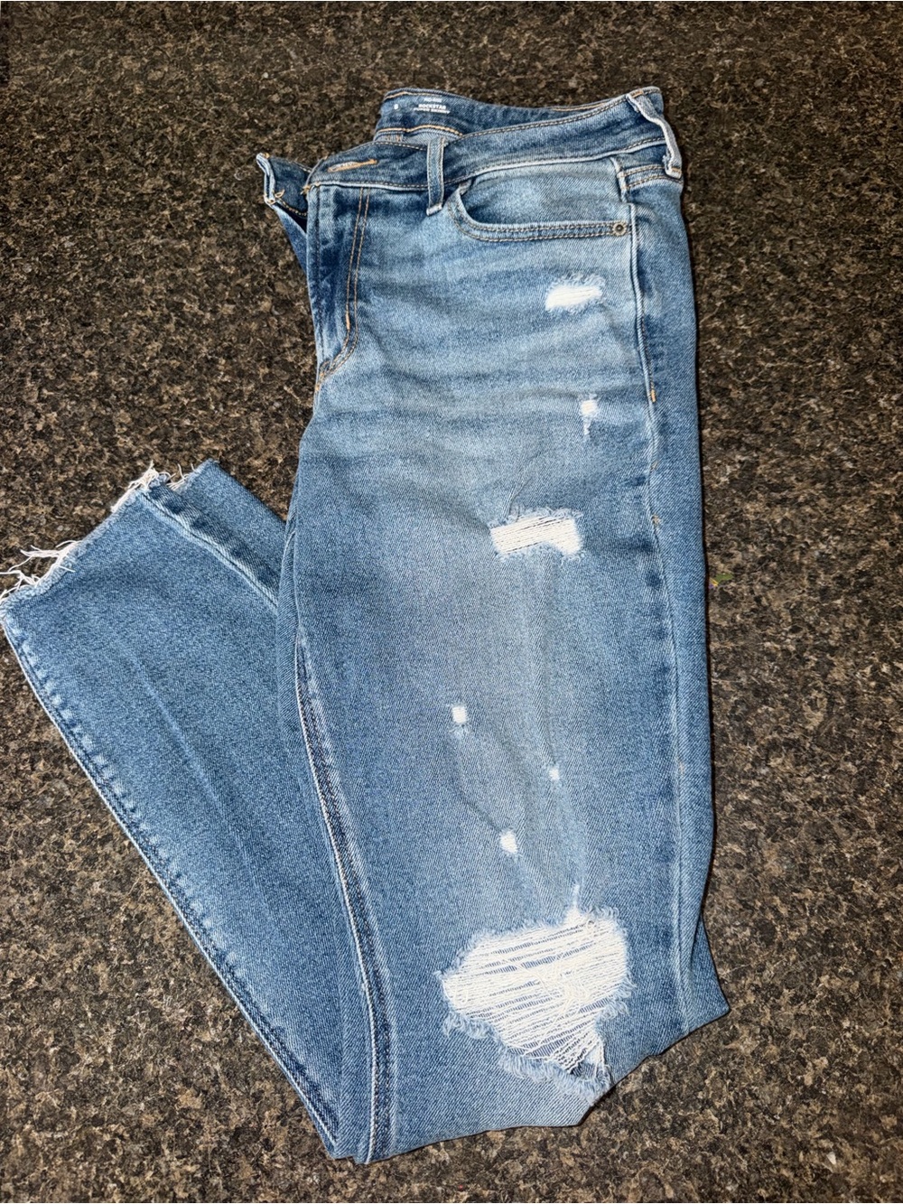 Old Navy Women’s Skinny Distressed Jeans - Light Blue Denim